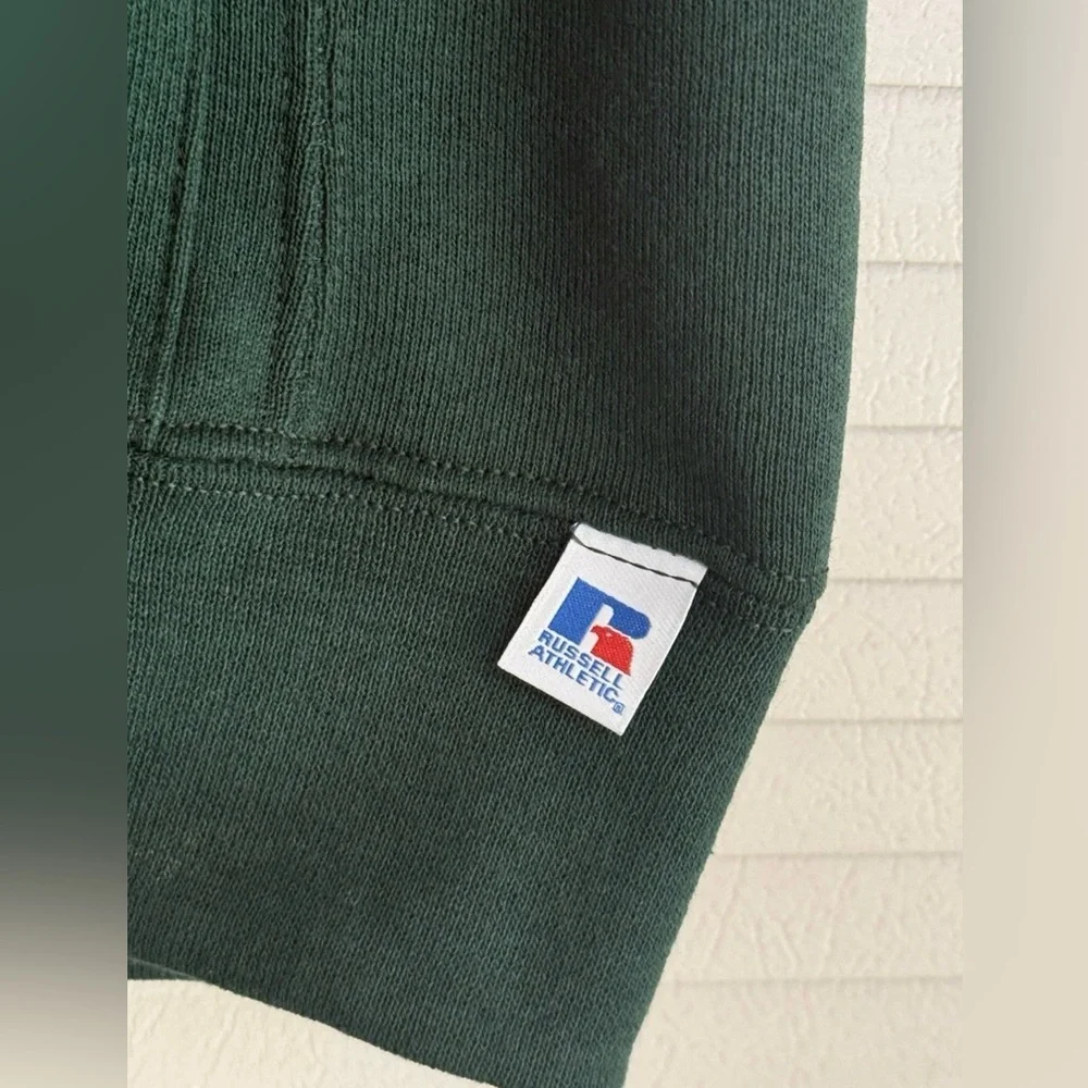 NWT Miami Hurricanes Hoodie Mens Sz M Embroidered Green NCAA Russell Sweatshirt - Picture 7 of 12